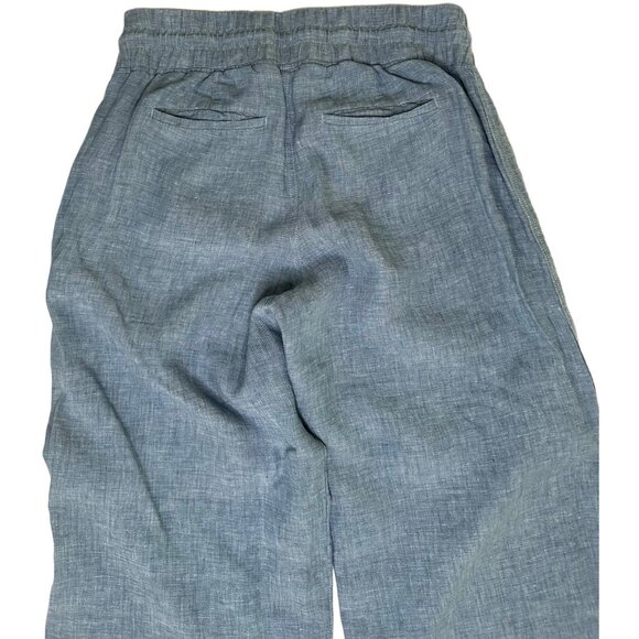 Athleta Cabo Linen Wide Leg Pants in Blue Size 10 - Picture 4 of 10